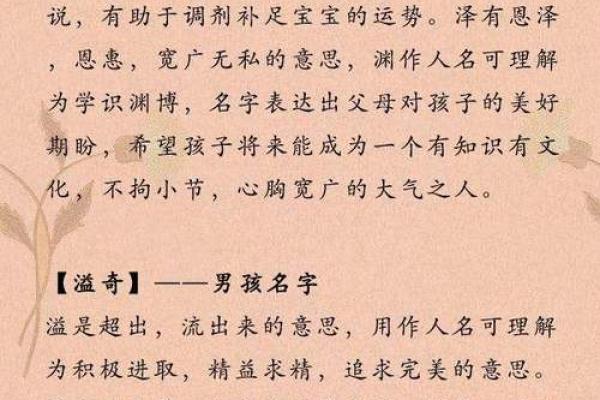万姓男孩名字寓意及五行分析