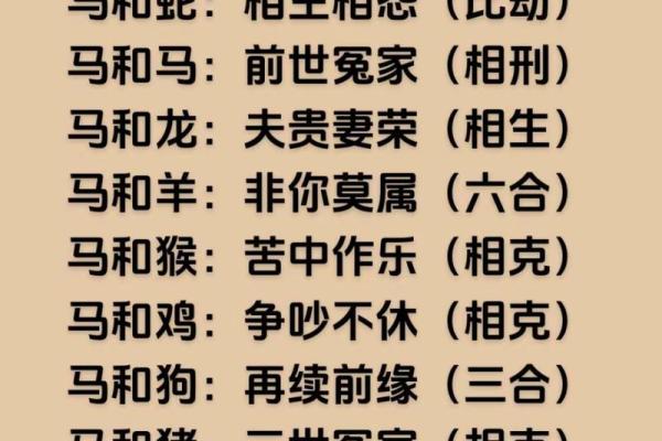 马年出生者的生肖配对建议