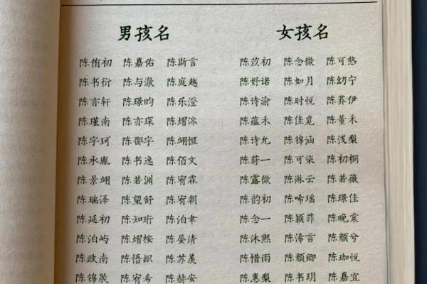 陈姓女孩名字大全精选推荐