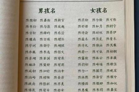 陈姓女孩名字大全精选推荐