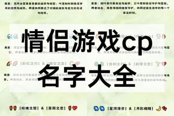 CP名字大全，助你选一个最适合的名字