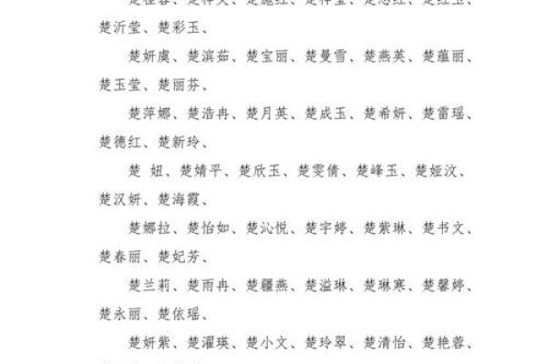 楚姓男孩名字大全：从经典到现代