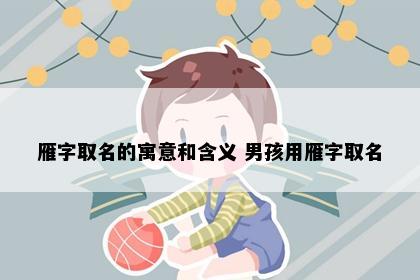 雁字取名的寓意和含义 男孩用雁字取名