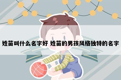 姓苗叫什么名字好 姓苗的男孩风格独特的名字