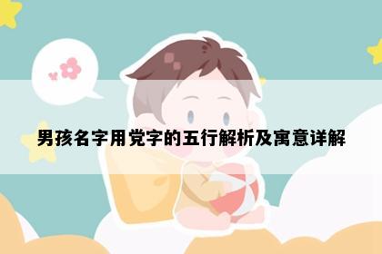 男孩名字用党字的五行解析及寓意详解