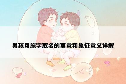 男孩用施字取名的寓意和象征意义详解