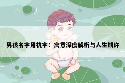 男孩名字用杭字：寓意深度解析与人生期许