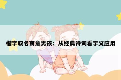 楷字取名寓意男孩：从经典诗词看字义应用
