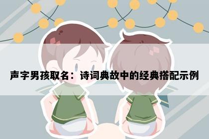声字男孩取名：诗词典故中的经典搭配示例
