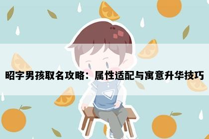 昭字男孩取名攻略：属性适配与寓意升华技巧