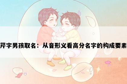 芹字男孩取名：从音形义看高分名字的构成要素