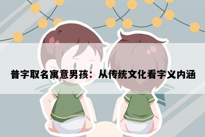 普字取名寓意男孩：从传统文化看字义内涵