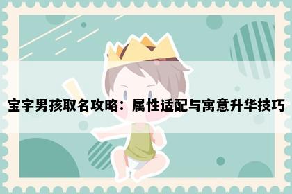 宝字男孩取名攻略：属性适配与寓意升华技巧
