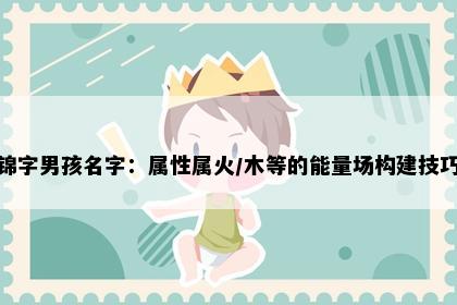 锦字男孩名字：属性属火/木等的能量场构建技巧
