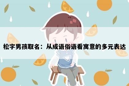 松字男孩取名：从成语俗语看寓意的多元表达